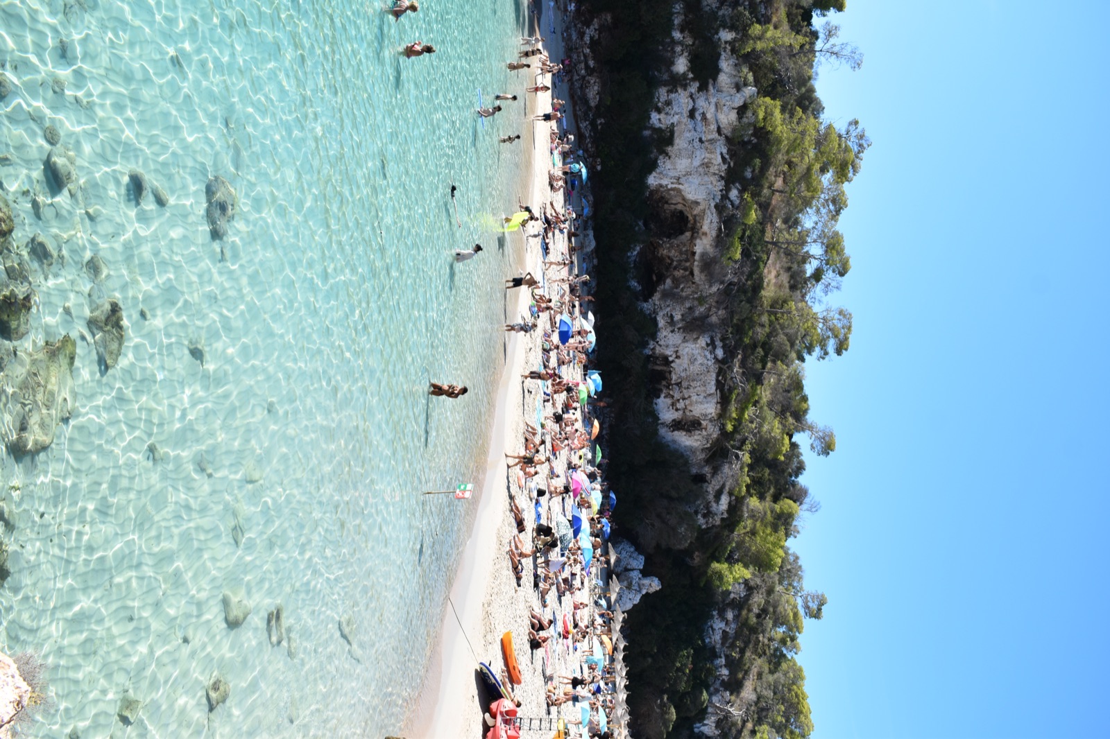 Clear shallow water at a Mallorca beach cove.